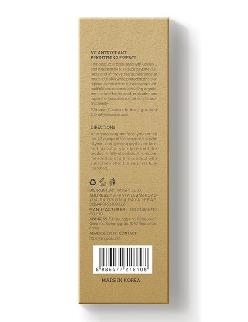 NING DERMOLOGIE Vitamin C Serum with Niacinamide & Ethyl Ascorbic Acid: Brightening, Moisturizing Face Serum for Dark Spots | Hyperpigmentation & Anti-Aging Treatment | Korean Synergy Formula 1.01oz
