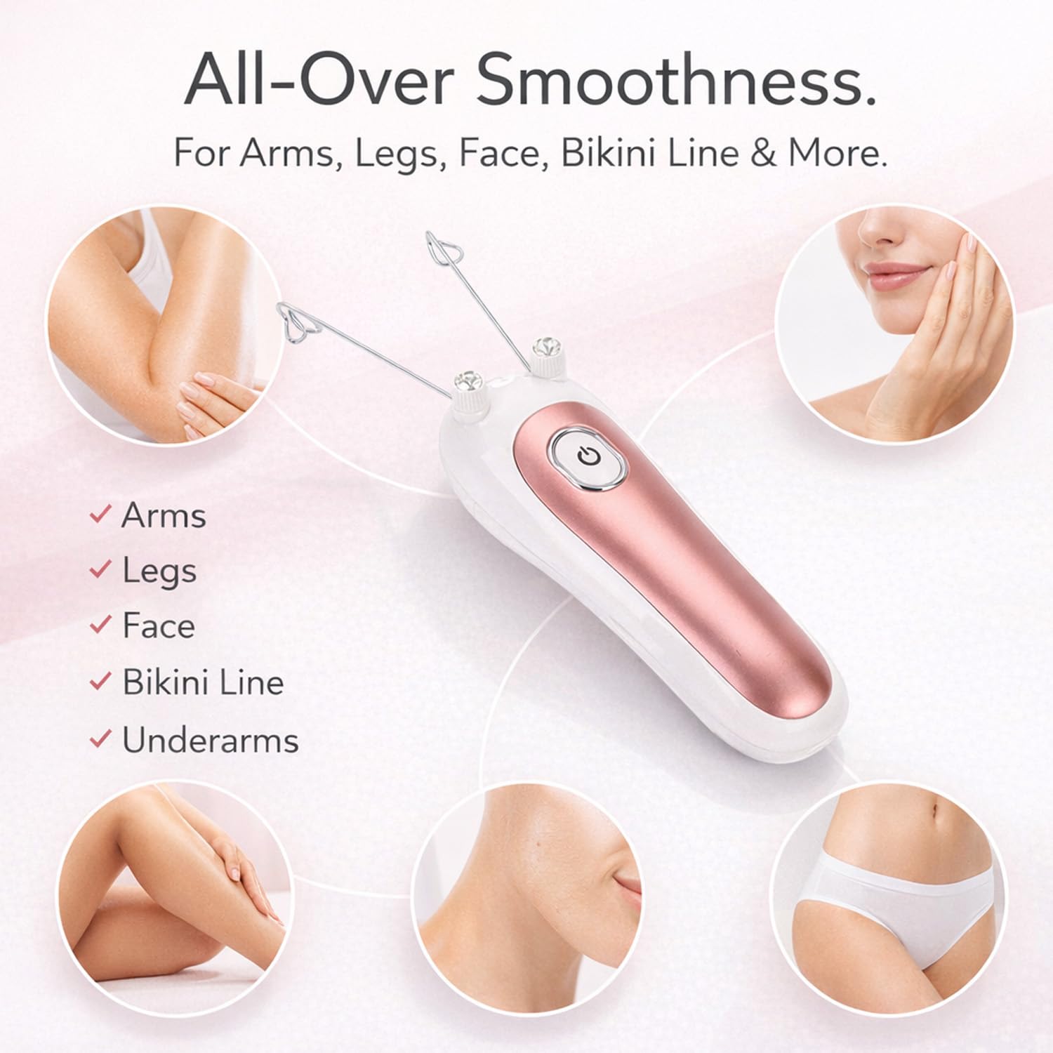 Electric Body Hair Removal,Thread Hair Removal Defeatherer Cotton Thread Epilator,Rechargeable for Epilators Threading-Epilator Epilator for Lady Shaver (Pink)