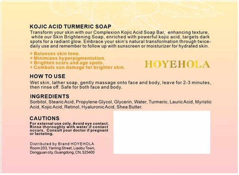 HOYEHOLA Kojic Acid Turmeric Soap Bar - Dark Spot Remover for Face Even Skin Tone, Moisturizing & Nourishing Natural Ingredients 4Packs