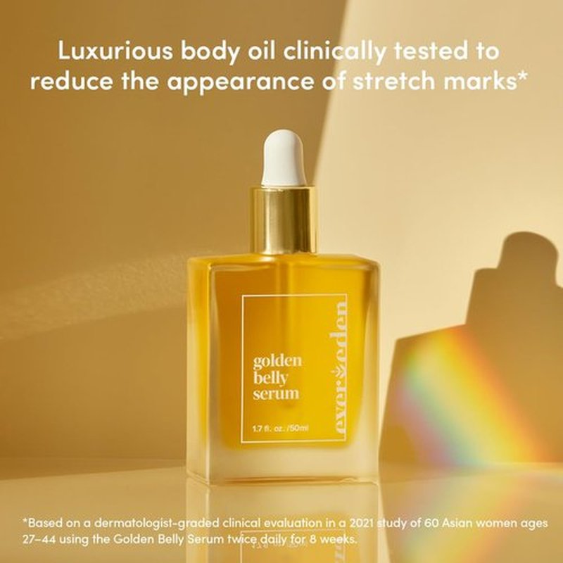 Evereden Golden Belly Serum - Clean & Vegan Pregnancy Oil | 1.7 fl oz Non-Toxic Stretch Mark Solution