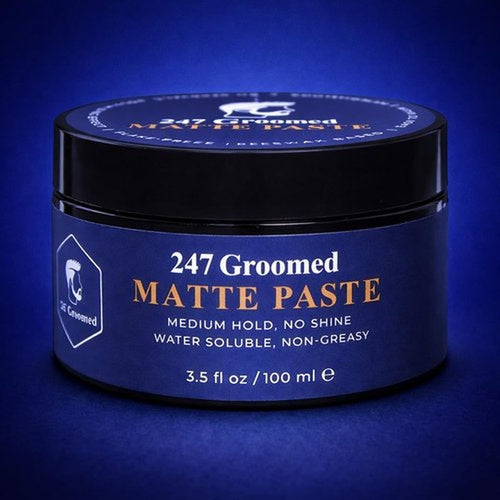 247 Groomed Matte Pomade For Men and Women | All-Day Medium Hold, Low Shine Finish For All Hair Types | Thickening Paste Adds Volume & Texture | Beeswax Based