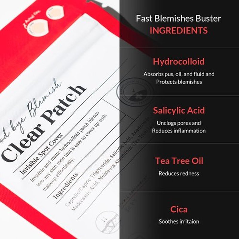 MIZON Good Bye Blemish Clear Patch Invisible Korean Acne Pimple Covering Zits Waterproof Non-drying Thin Cover Excellent Skin Adhesion Patch Spot Cover (44ea)
