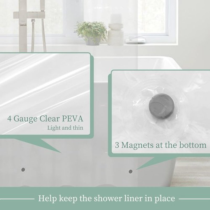 Mrs. Awesome Clear Shower Curtain Liner - Waterproof & Flexible 72x72 with 3 Magnets