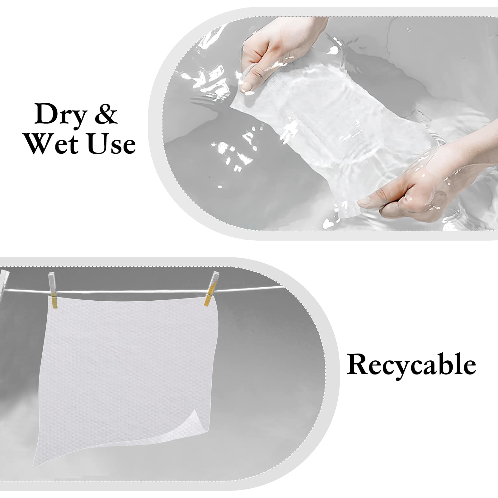 3Pack Disposabel Face Cloths for Washing,Thicker Disposable Face Towel Soft Dry Wipe Facial Tissue Soft Cotton Cloths Towelettes for Cleaning Office Travel Makeup Remove