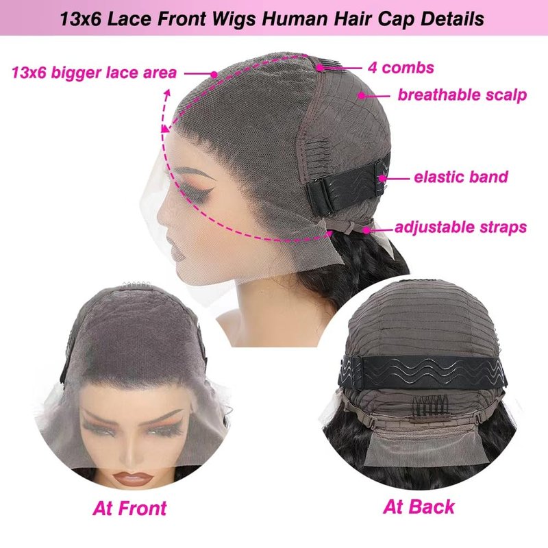 Washasha 22 Inch Water Wave HD Lace Front Wigs Human Hair Pre Plucked 13x6 Lace Frontal Wigs Human Hair 200 Density Deep Part Curly Wig for Women