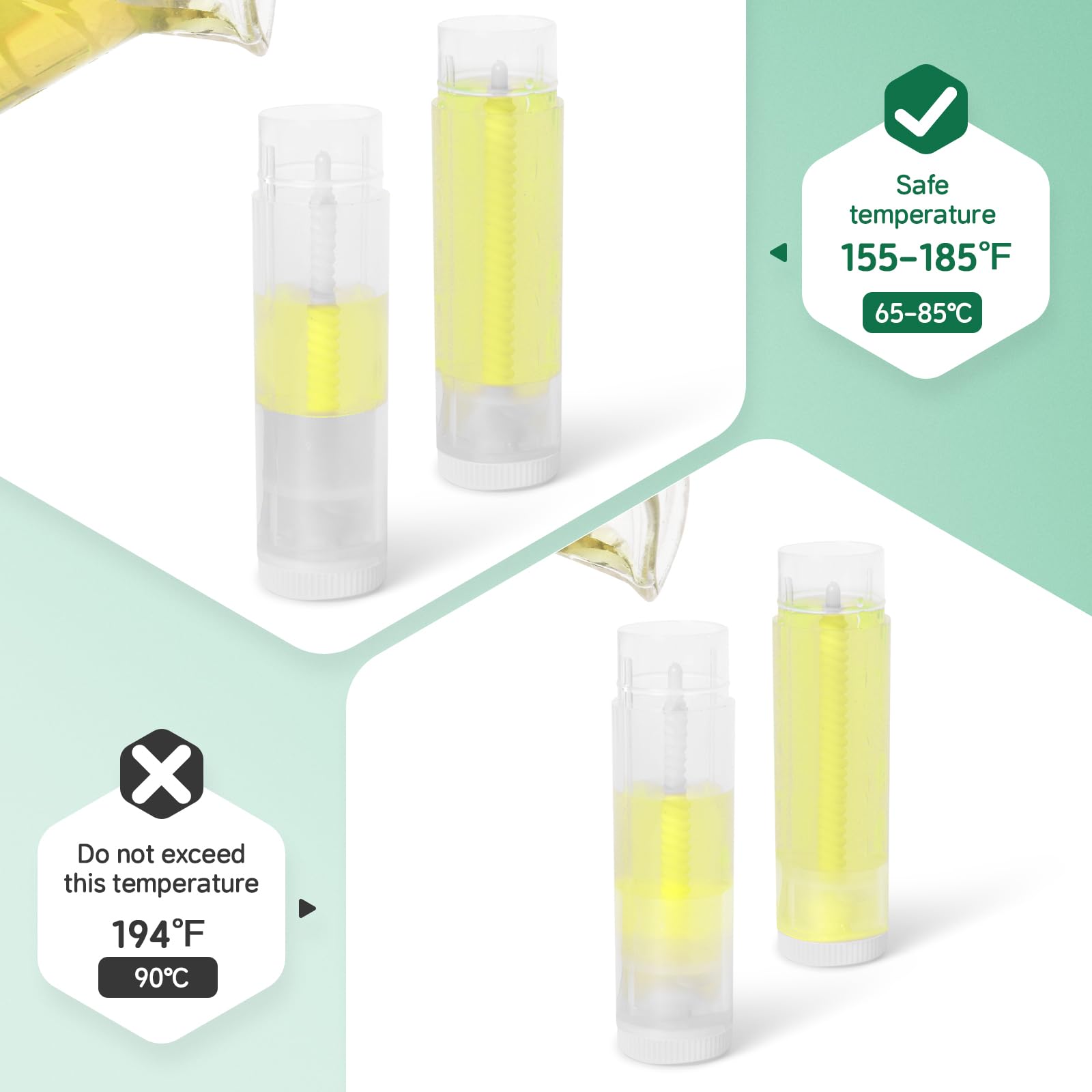 Sherules 50Pcs Empty Lip Balm Tubes 5.5ml - BPA Free and Leak-Proof Small Twist-Up Lip Containers for DIY Homemade Lipstick Balm,Pink