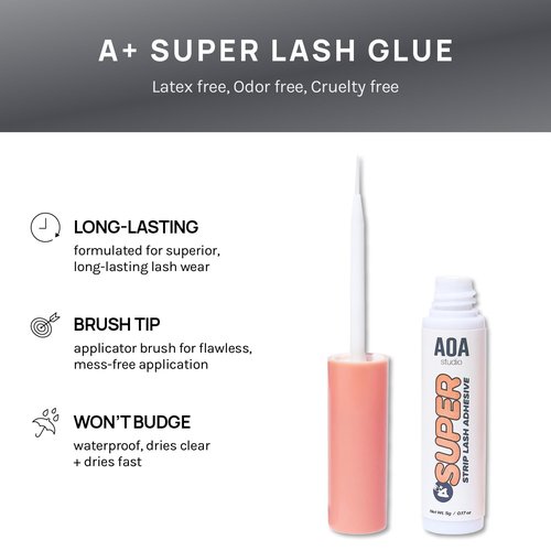 AOA Studio 6 Pairs Alexis Natural Handmade False Eyelashes with Glue and Tweezer Lash Kit Natural Volume Reusable Fake Eyelashes 100 Percent Handmade Cruelty Free