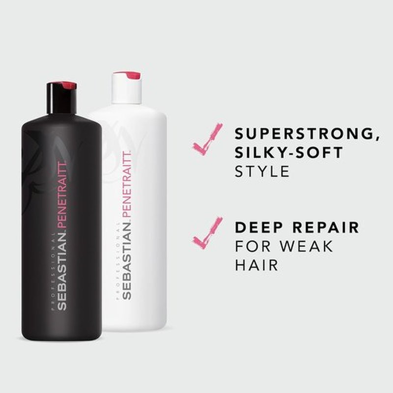 Sebastian Professional Penetraitt Shampoo & Conditioner Duo Set - 33.8 Fl Oz | Strengthening & Deep Repair for Dry, Damaged, Colored Hair