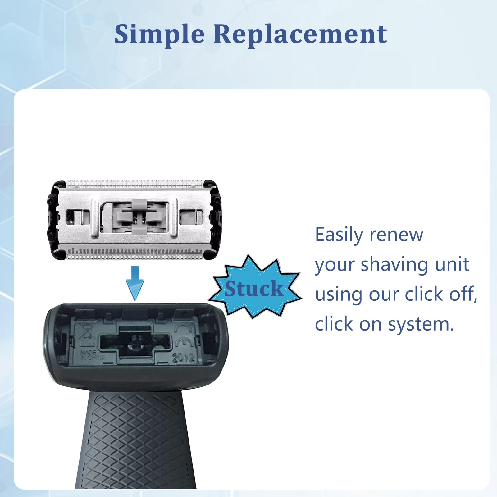 2026 New BG2000 Replacement Head Compatible with Bodygroom Trimmer Shaver Foil, Fit for BG5025, BG7030, BG7040, BG2030, BG2040 (2P)