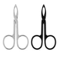 2 pcs Tweezers Scissor Handle, Straight Tip Scissor Shaped Eyebrows Tweezers, Stainless Flat Hair Plucker for Women Man Remover Facial Hair Eyebrows Care (Silver and Black)