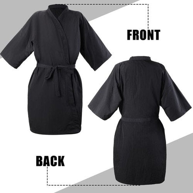 Pasimy 10 Pieces Salon Client Gown Hair Salon Smocks Capes Haircut Cape Salon Robes for Client Barber Apron Cover for Stylist(No Pocket Black)
