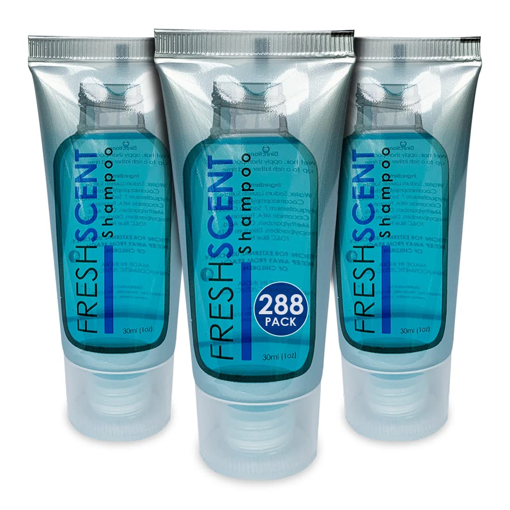 Freshscent Shampoo 1oz (Case of 288 tubes) Hotel Travel Size, Bulk Amenities and Toiletries for Hospitality