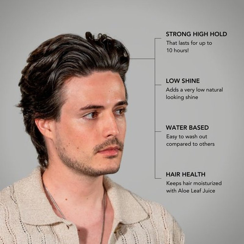 BLUMAAN Hydrating Pomade - Low Shine, High Hold - Water-Based Formula for Quiffs & Slick Back Styles - 2.5 oz