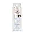 KISS Impress Color No Glue Pedi 30 Pcs Press on Toenails, White Glitter Stick on Extension False Nails for Toes, Peel & Press Easy Apply, Hassle-Free Removal, Includes Manicure Stick, Prep Pad & File