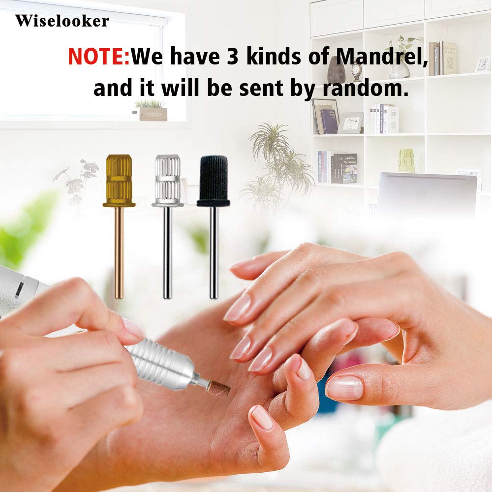 Wiselooker 300pcs Sanding Bands Nail Buffers for Menicure #80#150#240 Coarse Meduim Fine Grit Professional for Acrylic Nail Drill Efile Drills Dremal Machine