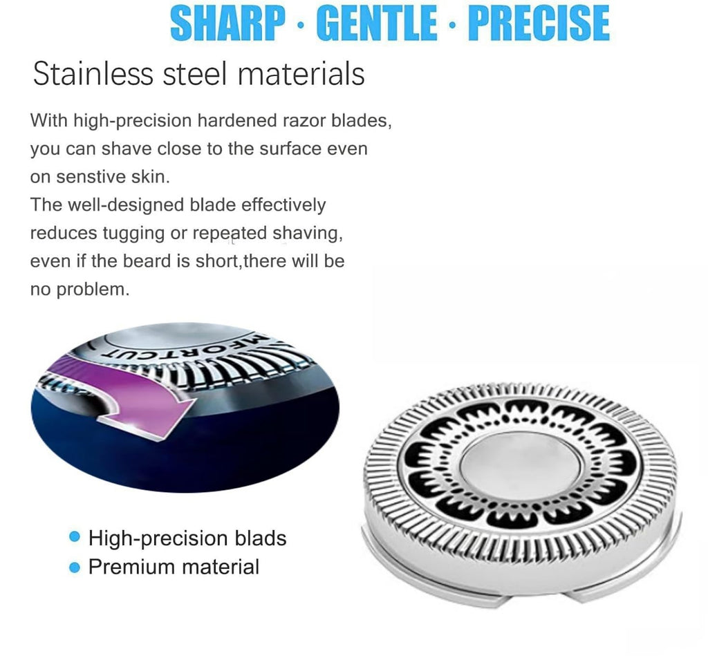 SH60 Replacement Heads Compatible With Philips Norelco 6000 Replacement Blades，SH60 Blades Compatible With Norelco Series 6000, S6810, S6820, S6850, S6880/81,Sh60 3Pack