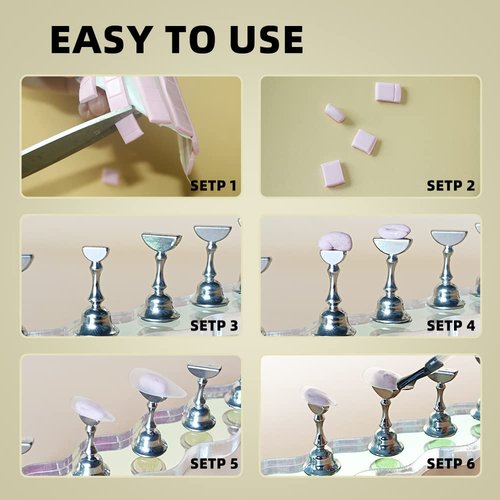 BPrettier Nail Holder for Painting Nails 2 Set Super Magnetic Nail Stand for Press on, Press on Nail Stand with 96 Pcs Reusable Sticky Putty for Nail Art Display Home & Salon Use.(Aurora & Silver)