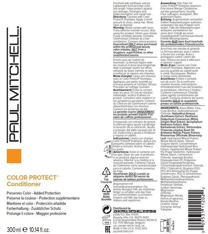 Paul Mitchell Color Protect Shampoo & Conditioner Set - Enhances Protection for Color-Treated Hair