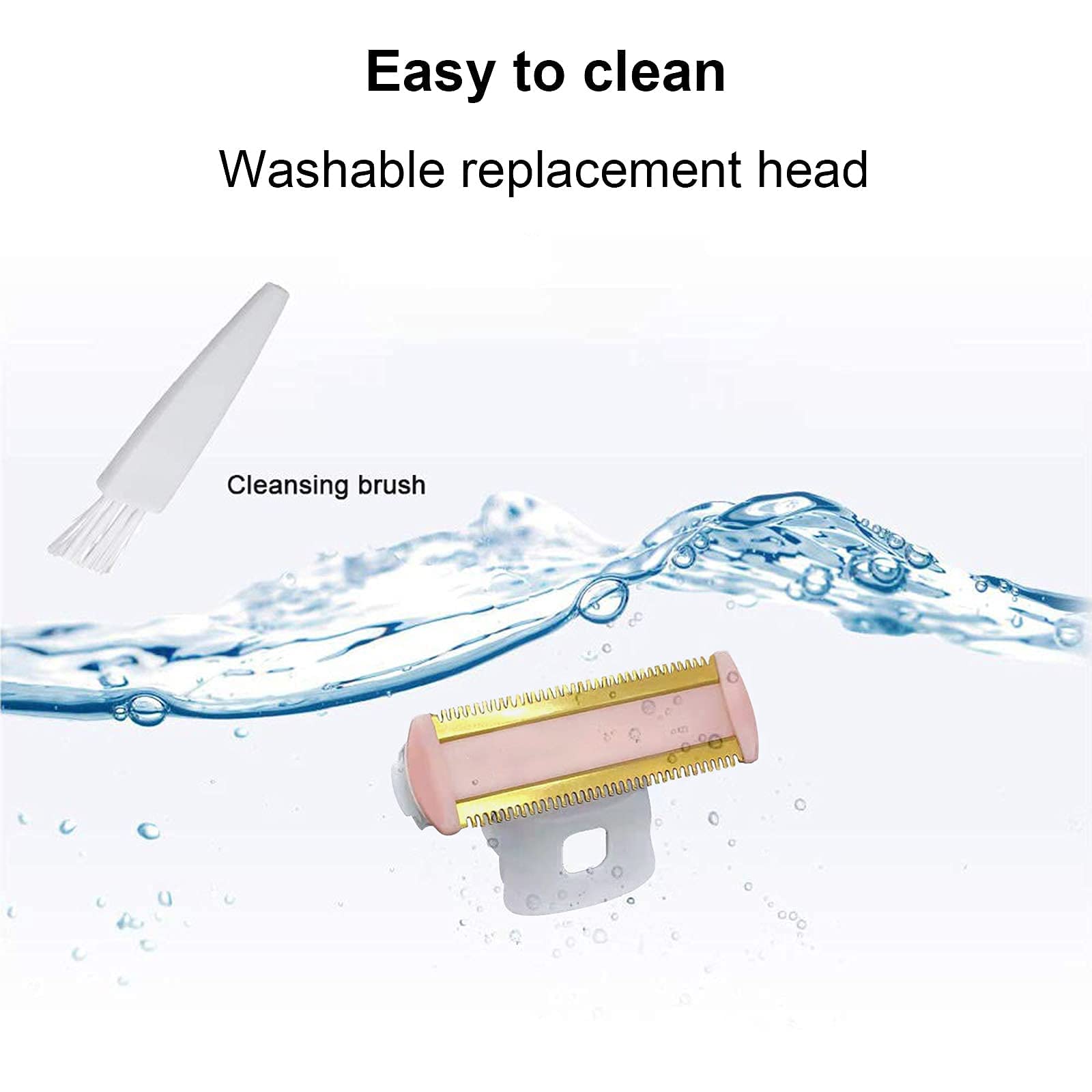 4PCS LinMei Razor Replacement Heads Compatible for Finishing Touch Flawless Body Rechargeable Ladies Shaver and Trimmer with 2 Cleaning Brush