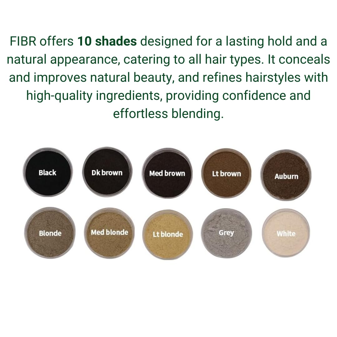 FIBR Hair Keratin Building Fibers, Fill In Fine and Thinning Hair for instant Full and Thick Look, Premium Hair Fibers For Both Men and Women (Med Brown)