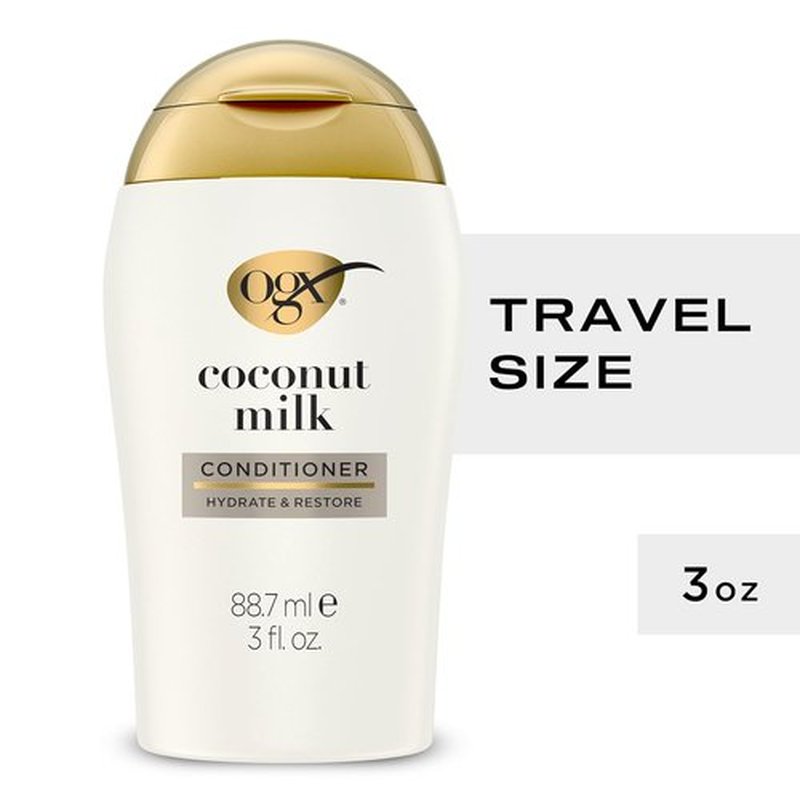 OGX Nourishing + Coconut Milk Conditioner - Hydrating & Restoring for Soft Hair | Travel Size 3 fl. oz