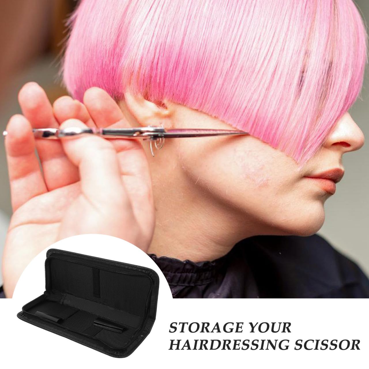 Hair Storage Bag Carrier Bag Zipper Case for Salon Barber and Home Use Portable Hairdressing Scissor Pouch 8.66 X 3.34 X 1.18 in