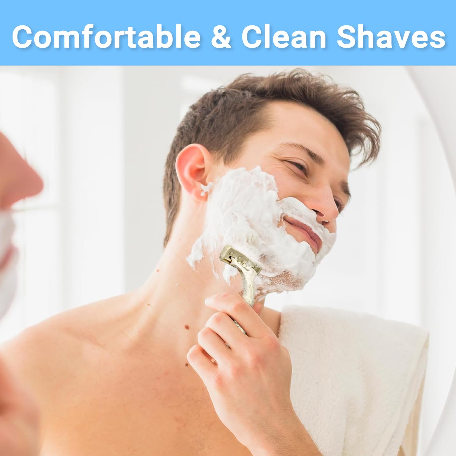 Disposable Shave Kit for Men &Women - Wheat Straw Razors and Cream Bulk, Individually Wrapped Portable Toiletries Amenities for Hotel, Airbnb, Homeless, Shelter, Charity, Camping and Travel