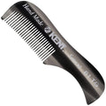 Kent A 81T Black Graphite X-Small Men's Beard Mustache Pocket Comb, Fine Toothed for Facial Hair Grooming and Styling. Hand-Made of Quality Cellulose Acetate, Saw-cut Hand Polished. Made in England