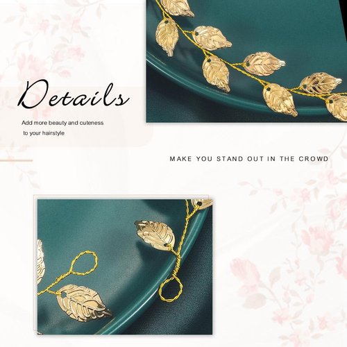 JAKAWIN Gold Wedding Hair Vine Leaf Bride Hair Piece Accessories for Women HV179 (Gold)