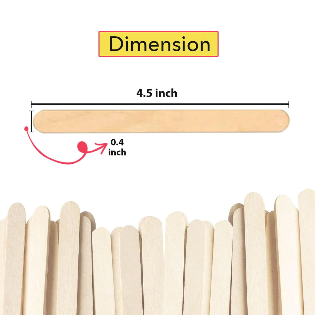 Apremont 200 Pcs - 4.5 inch Natural Wooden Food Grade Craft Sticks - Ice Cream Stick - Popsicle - Suit Crafting, Stirring, Paddle, Waxing, Small Ice Pop Stick for DIY Kids