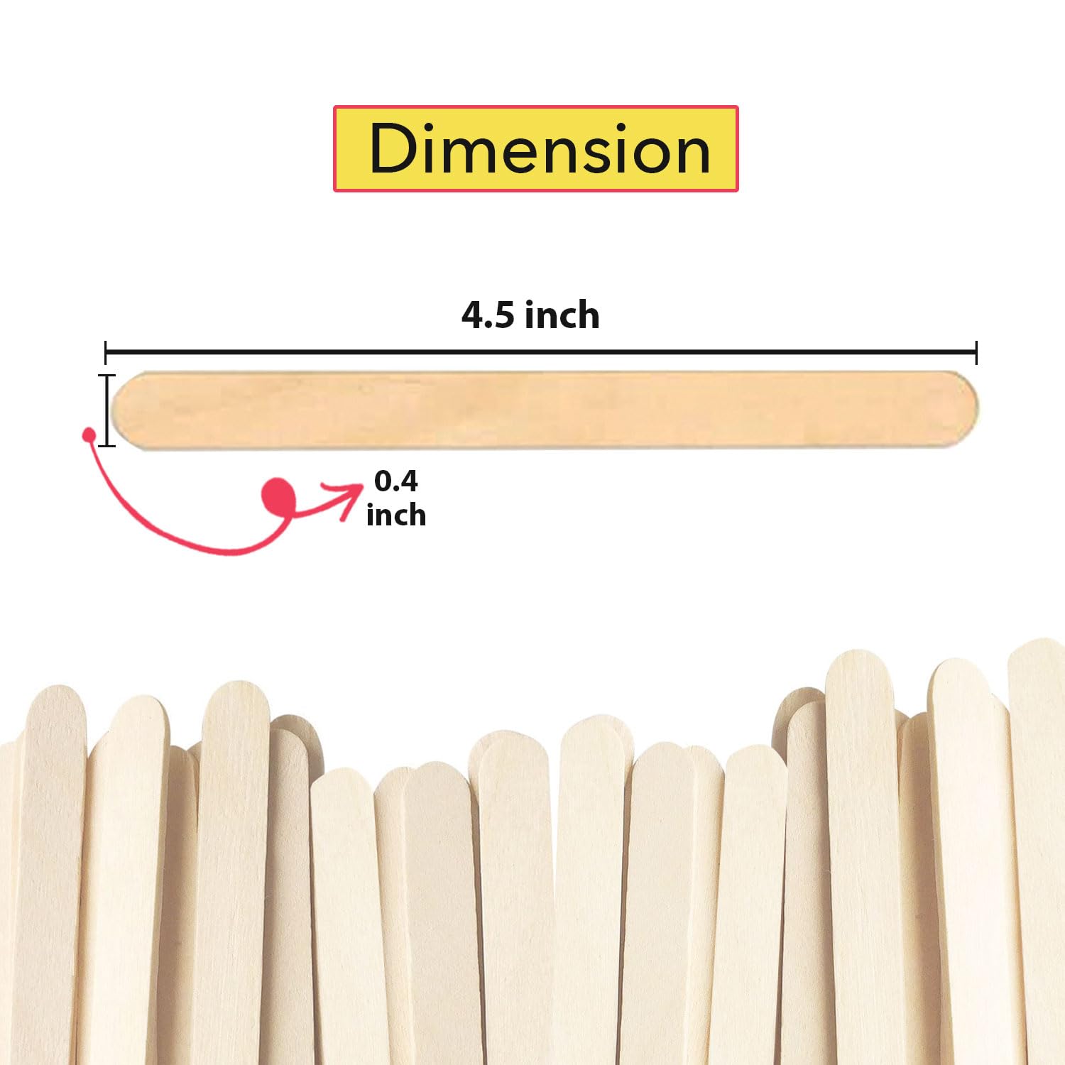 Apremont 200 Pcs - 4.5 inch Natural Wooden Food Grade Craft Sticks - Ice Cream Stick - Popsicle - Suit Crafting, Stirring, Paddle, Waxing, Small Ice Pop Stick for DIY Kids