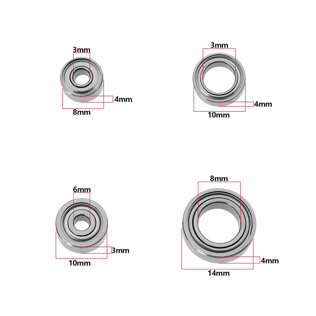 SING F LTD 4Pcs Drill Handpiece Bearings Set Grease Lubrication for High Speed Without Heating Compatible with KUPA Upower UP200 UG12 SUG12