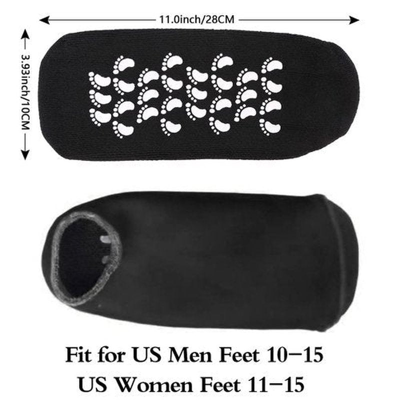 Codream Large Men's Moisturizing Gel Socks Men's Feet Care Ultimate Treatment for Dry Cracked Rough Skin on Feet Pack of 2 Pairs Black US Men 10-15
