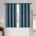 MIULEE Blackout Curtains - 100% Thermal Insulated Linen Texture Drapes | Dusty Blue, 52x63 Inch (2 Panels)