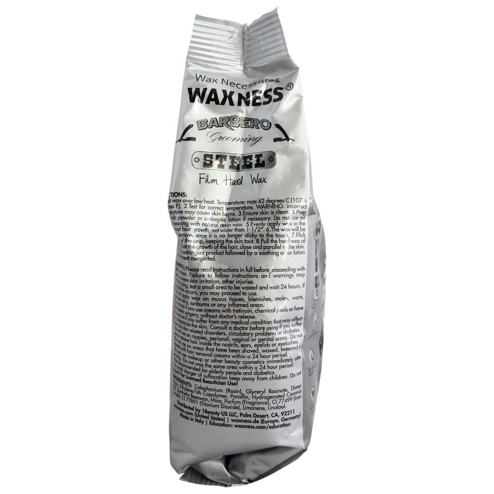 Waxness Barbero All-in-One Hard Wax Kit with W-CUBE Wax Warmer, 2 lb (900 g) Stripless Hard Wax – Professional Hair Removal for Coarse Hair – Made in Italy
