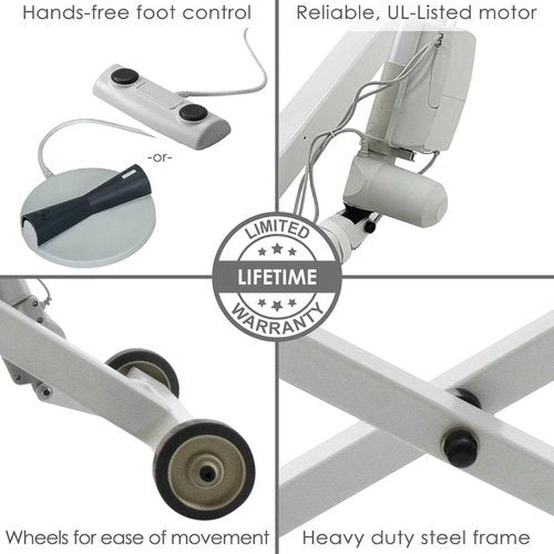 EarthLite Ellora Electric Lift Massage Table - Manual Tilt, Made in USA, 32" x 73", Vanilla Crème