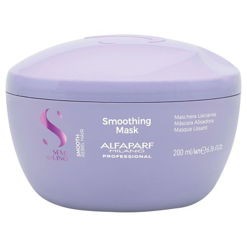 Alfaparf Milano Semi Di Lino Smooth Mask - Intensive Frizz Control & Hydration Treatment for Unruly Hair - 200ml