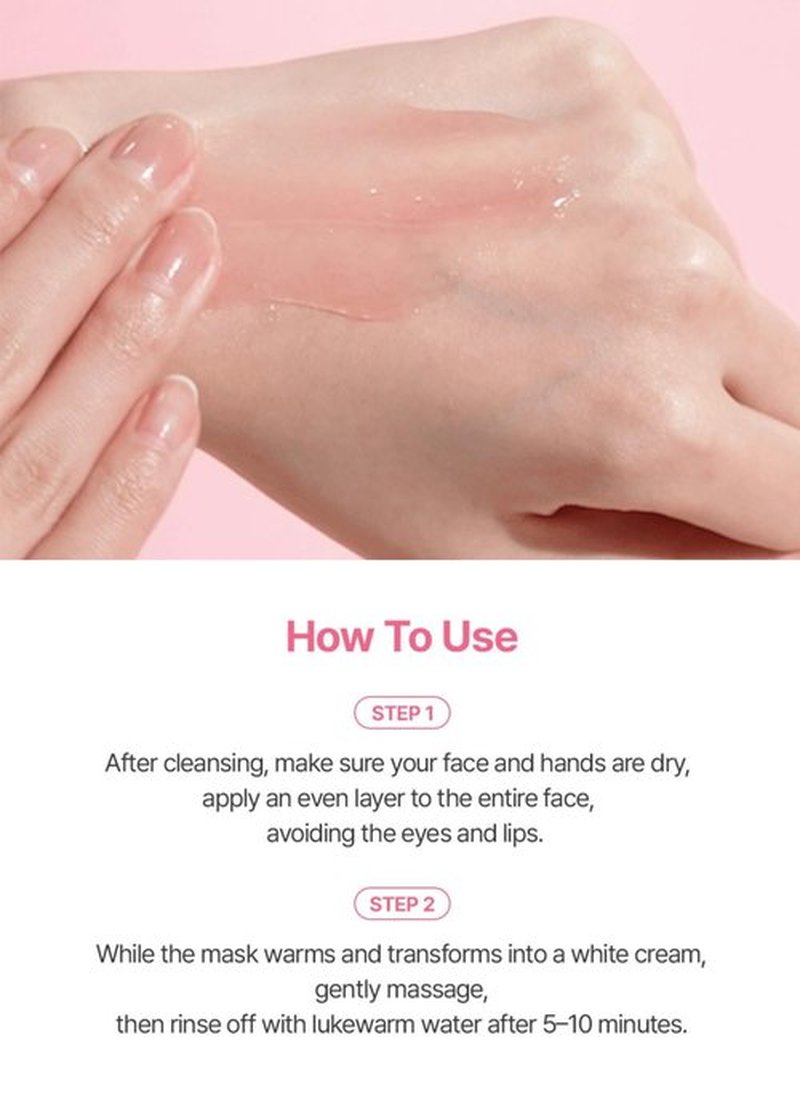 BeginS by JUNGSAEMMOOL Pink Guava Glutathione Wash-Off Mask 3.17 Fl Oz, Jelly Texture Face Mask with Vitamin C and Niacinamide for Skin Hydration, Blemish Care, and Radiant Glow, Korean Skincare