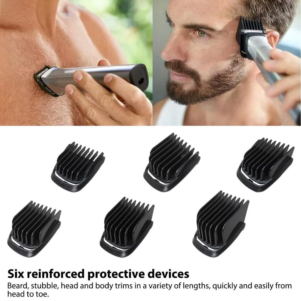 MOKSI Trimmer Replacement 16mm/12mm/9mm/4mm T Blade Haircut Guide Comb Guard Set Fit for Philips Norelco 41mm Extra Wide T Blade