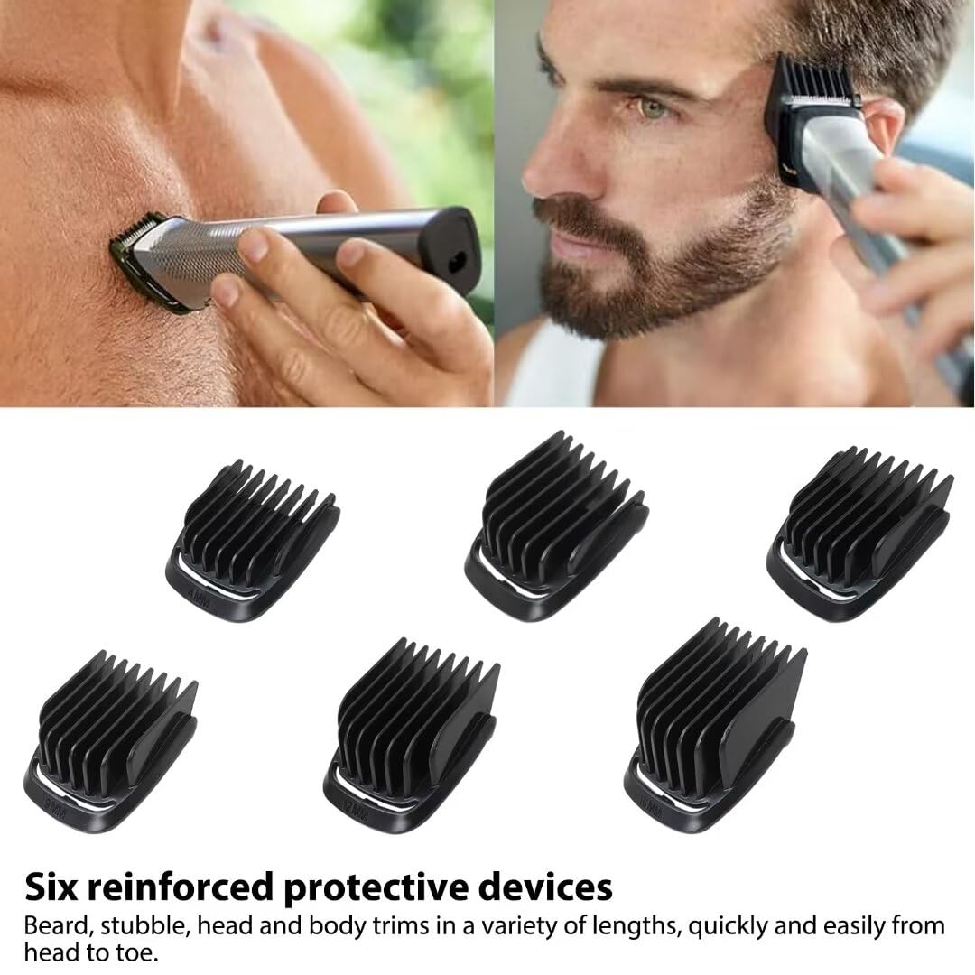 MOKSI Trimmer Replacement 16mm/12mm/9mm/4mm T Blade Haircut Guide Comb Guard Set Fit for Philips Norelco 41mm Extra Wide T Blade