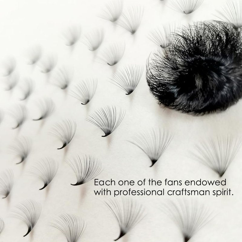 Veritee 1000pcs 20D D Curl Mix9-16 Handmade Pinching Fake False Eye Lash Pre Pro Made Mega Volume Promade Loose Premade Lash Fans Eyelash Extensions
