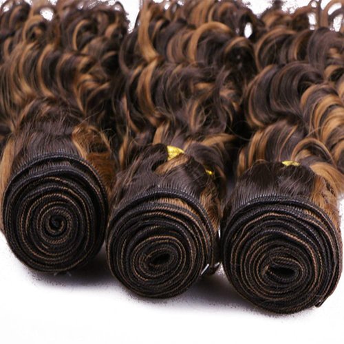Biliisyff P4/30 Highlight Bundles Deep Wave Brazilian Remy Hair Two Tone Brown Mixed With Dark Brown Bundles for Black Women 16 18 20 Inch