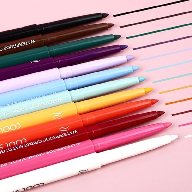 COOL STORY Glossy Eyeliner Gel Pencil Waterproof Smudge-proof Glitter 12 Color Matte
