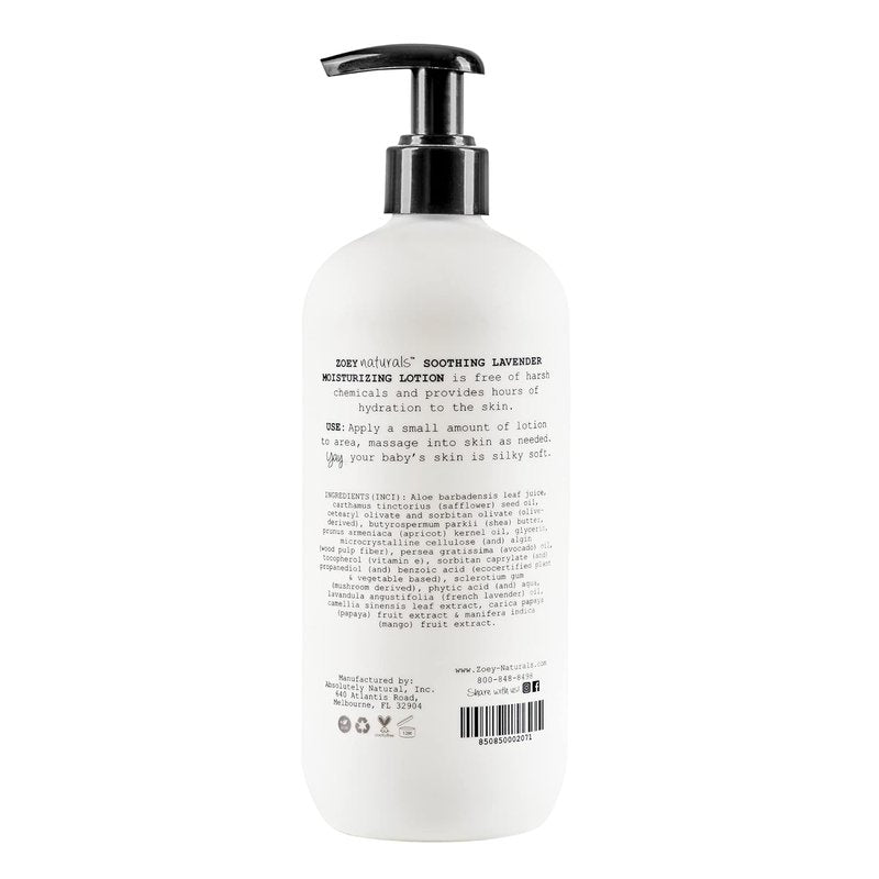 Zoey Naturals Lavender Moisturizing Lotion for Babies - Hypoallergenic & Gentle Formula - 17 fl oz