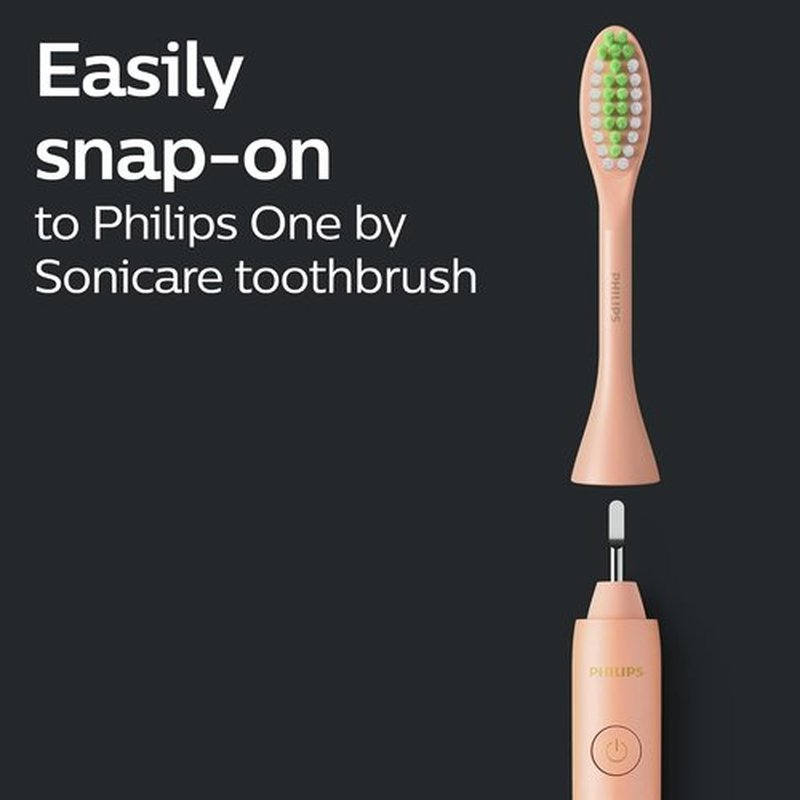 Philips One by Sonicare Electric Toothbrush Heads - 2 Pack Shimmer Pink | Up to 6 Month Supply