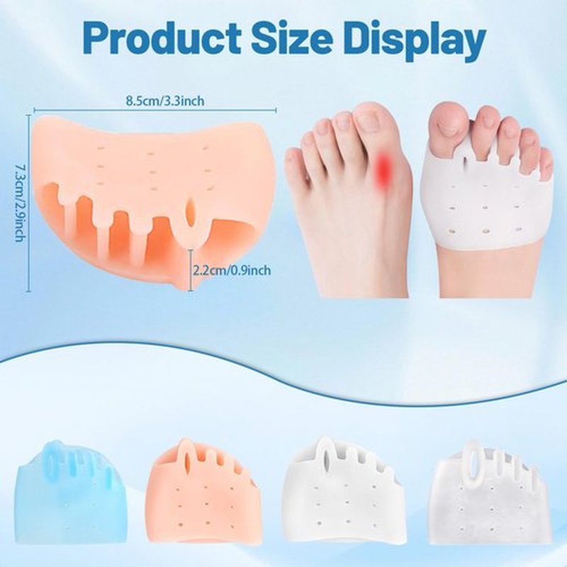 Cmbynbkp Women's Bunion Corrector & Toe Separators, 4 Pairs Soft Silicone Spacers for Hallux Valgus, Toe Overlap & Pain Relief, Breathable & Flexible Toe Alignment Pads for Everyday Comfort in Shoes