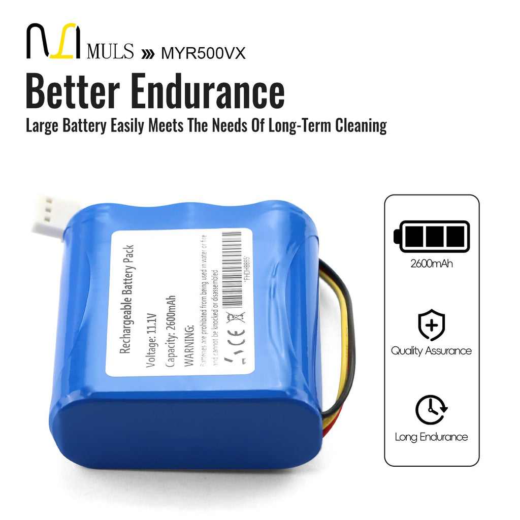 MULS 12J001609 Battery Replacement for Moneual Everybot RS500 RS700 Robot Vacuum Cleaner with Tools 11.1V 2600mAh