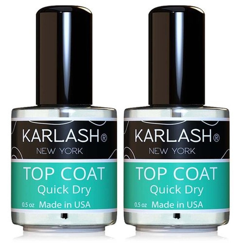 Karlash Quick Dry Nail Polish Top Coat - Fast-Drying & Super Shiny Finish | 0.5 oz (2 Pieces)