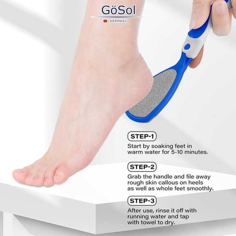 GöSol Foot Callus Remover Set, Durable Foot File and Foot Scrubber with 10Pcs Replacement Slices Blades, Callus Remover for Feet Callus Shaver Hard Dead Skin Pedicure Tools