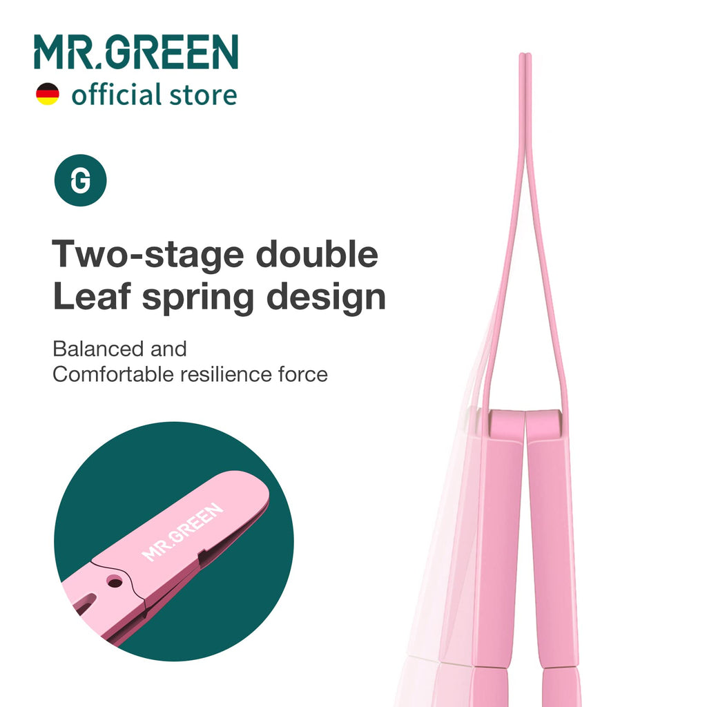 MR.GREEN Eyebrows Tweezers Colorful Beauty Fine Hairs Puller Makeup Tools Stainless Steel Slanted Eye Brow Clips Removal (Pink)